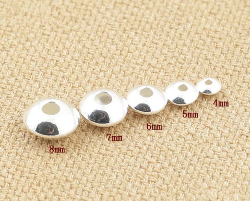 100pcs Adabele Authentic 925 Sterling Silver Hypoallergenic 4mm (0.16 Inch) Small Saucer Rondelle Loose Beads Spacer for DIY Craft Jewelry Making SS51