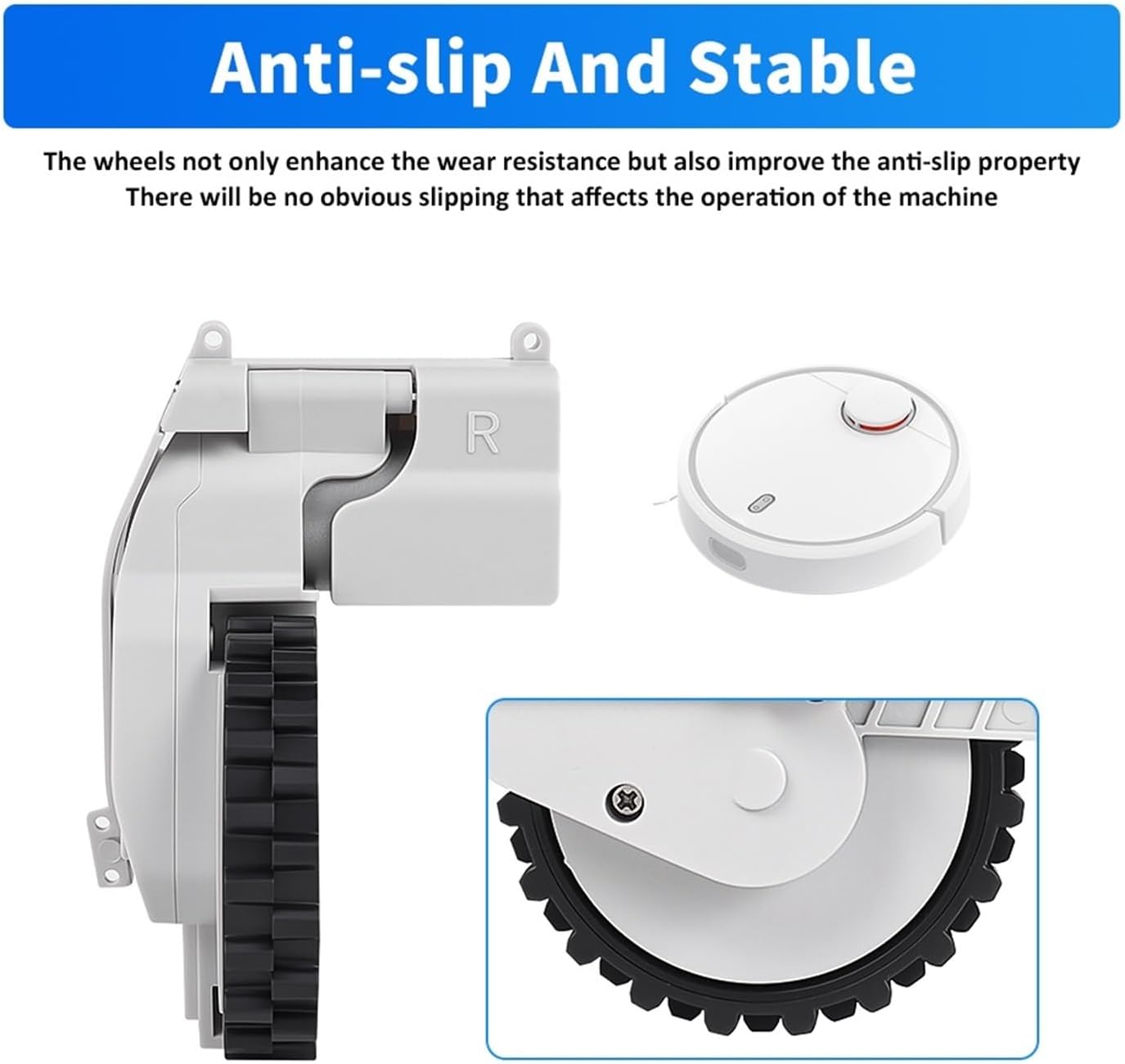 Left And Right Drive Wheels， Compatible For Mijia，1C STYTJ01ZHM Robot Vacuum Cleaner Accessories Motor Wheel Parts Travel Module Part(Large)