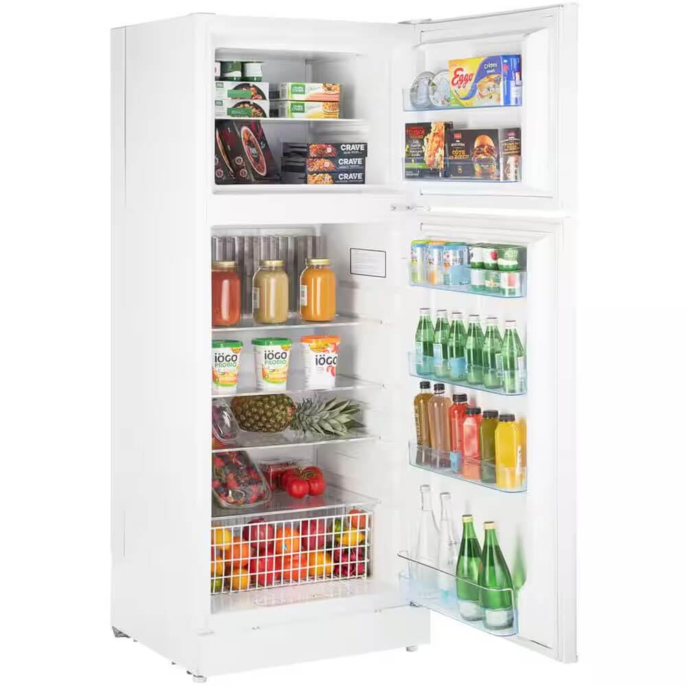 Unique Appliances UGP-14C SM W 14 Cu. Ft. Propane Top Freezer Refrigerator, White; Convenient Front-Mounted Controls with Removable Protective Kick Plate; Dual Power (Primary Propane, 110V Backup) on Fridge.com