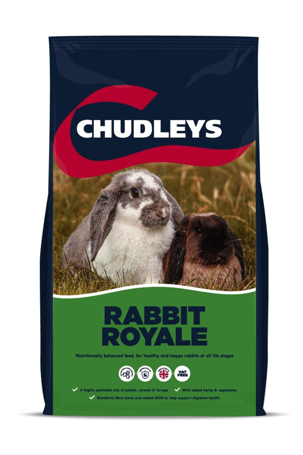 Chudleys Rabbit Royale Complete Rabbit Food 3kg - Nutritious Muesli Rabbit Feed with Cereals, Herbs and Vegetables, Fibre Rich Diet with Prebiotics for Growing and Adult Rabbits
