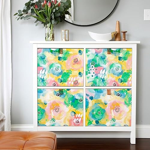 Miniatura 3 de FLUGGER Papel tapiz abstracto para despegar y pegar, diseño de arcoíris de caramelo, autoadhesivo, extraíble, calcomanías de pared para el hogar,