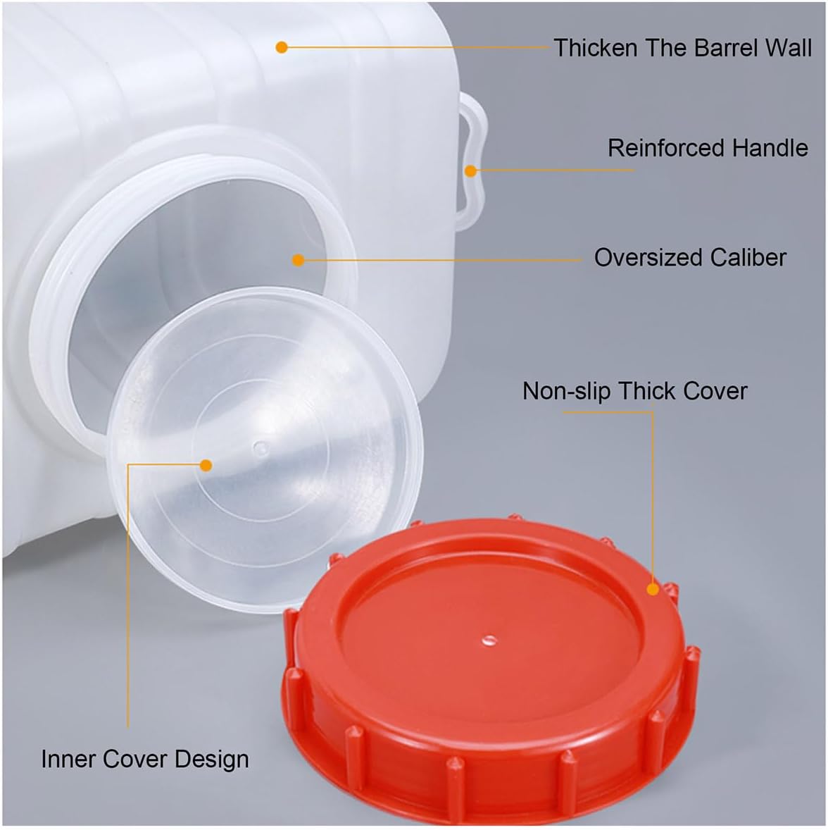 Water Tank Drop-Resistant Plastic，Portable Horizontal Plastic Water Storage Container with Faucet for Household Water Camping Outdoor Self-Driving(Size:13.2 Gal)