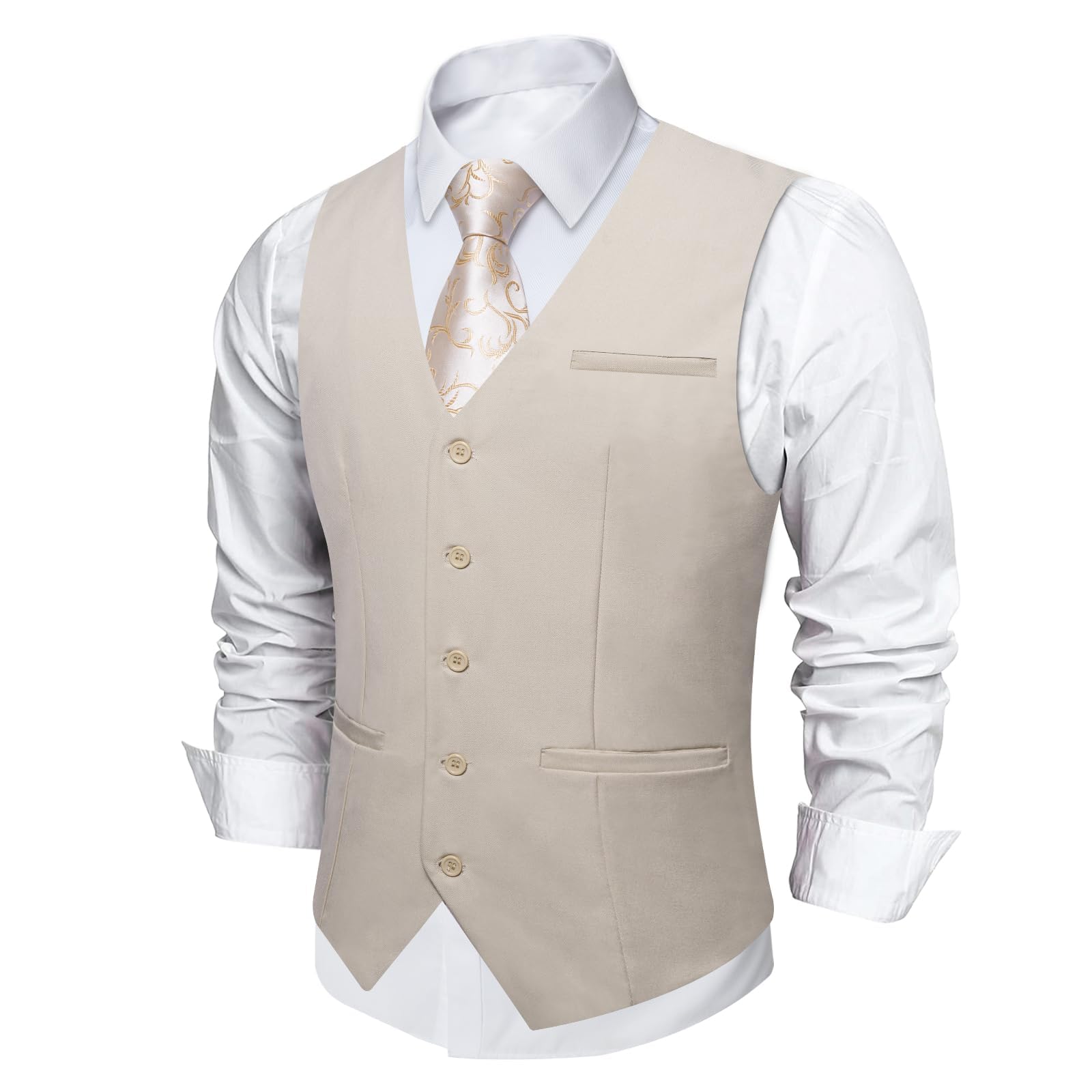 Men's Suit Vest Business Vest for Men Formal Slim Fit Wedding Waistcoat for Tuxedo-image-21