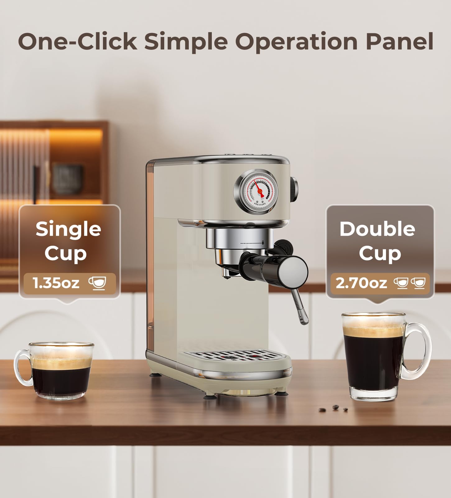 atatix Espresso Machine with Milk Frother, 20 Bar Pressure Espresso Maker view 3