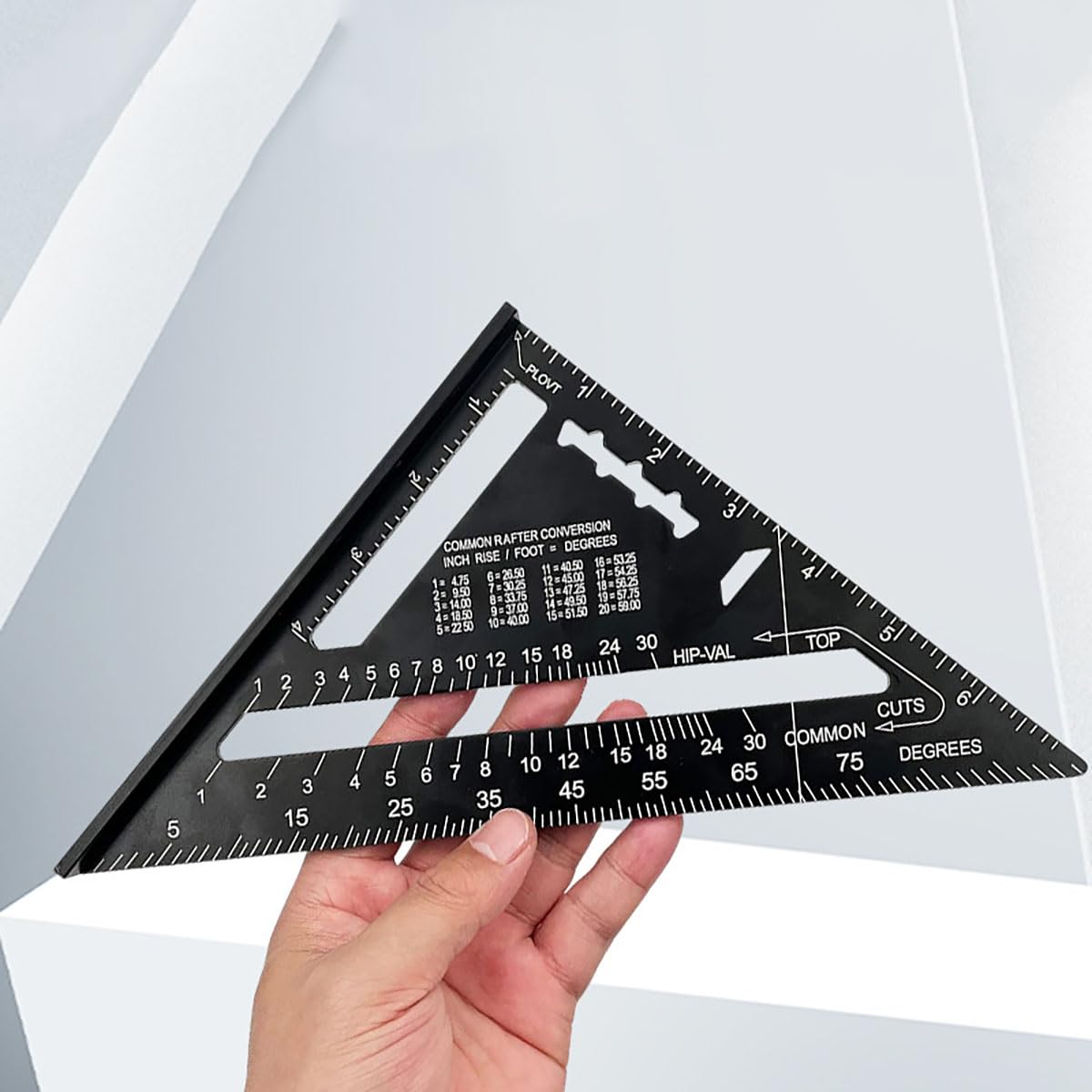 7 Inch Metric Aluminium Square, 90/45 Degree Try Square for Woodworking, Laser Engraved Scale