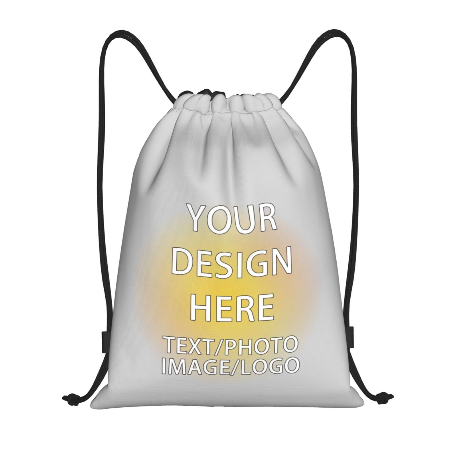 ROHBVMN UHBVN Personalised Backpack, custom Drawstring Bag, Sports Bags for Men and Women, Swimming Bag Waterproof, Cinch-bag Add Your Text/Logo, Perfect for Sports