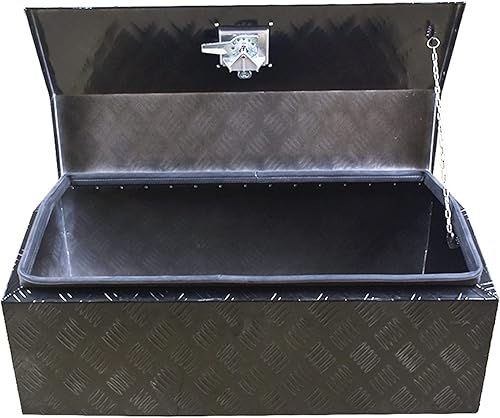 Miniatura 2 de Caja de herramientas de aluminio de 30 pulgadas para torno de remolque, caja de almacenamiento para cuatrimoto, camión, camioneta, caravana, 29.92