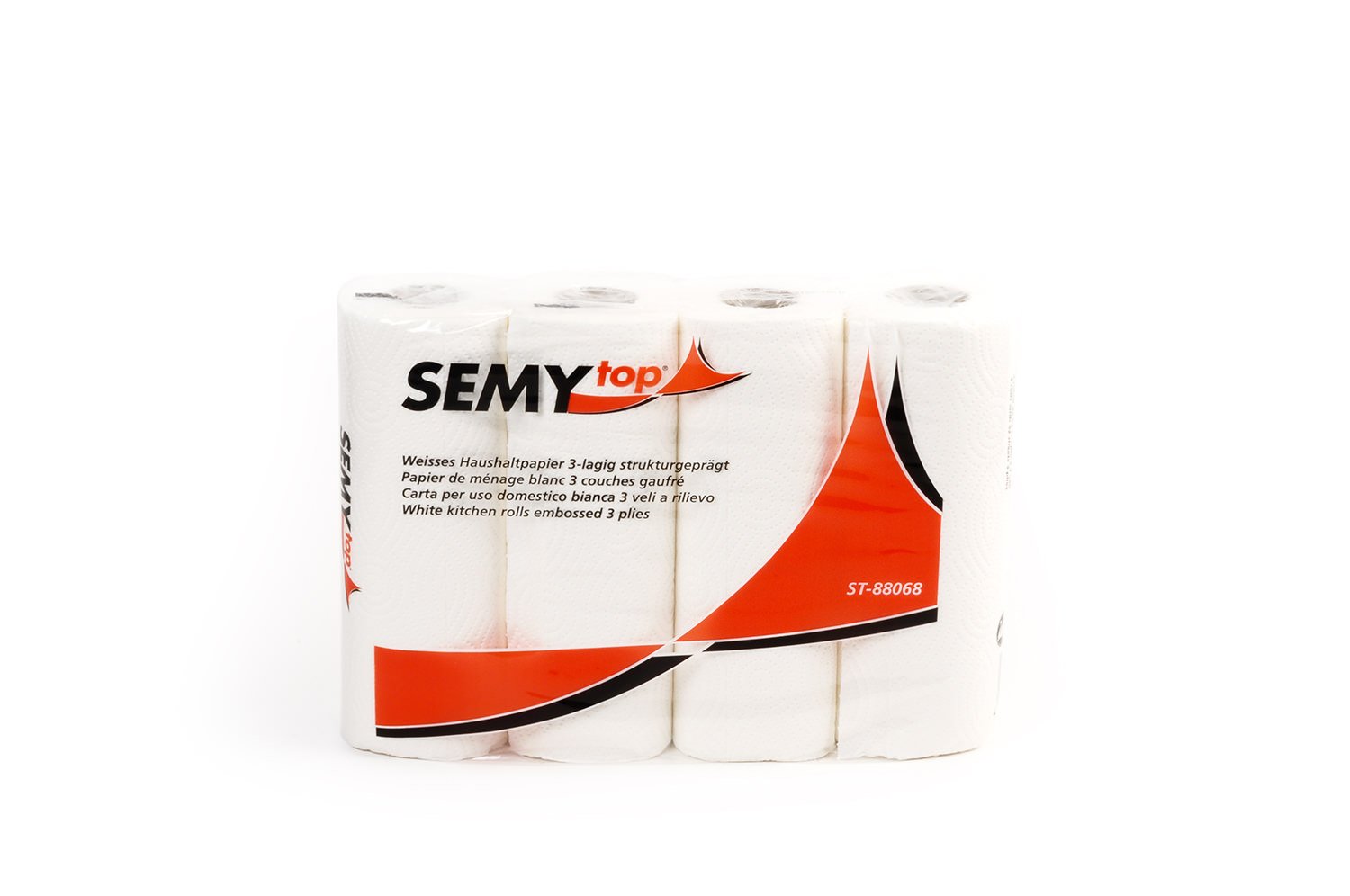 Semy Top Lot de 6 packs de 4 rouleaux de papier toilette triple épaisseur 52 feuilles par rouleau Blanc