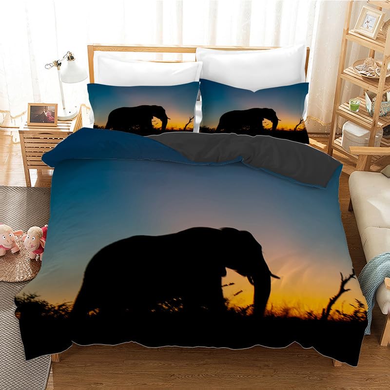 Housse de couette 240 x 260 éléphants bleus pour décoration mariage