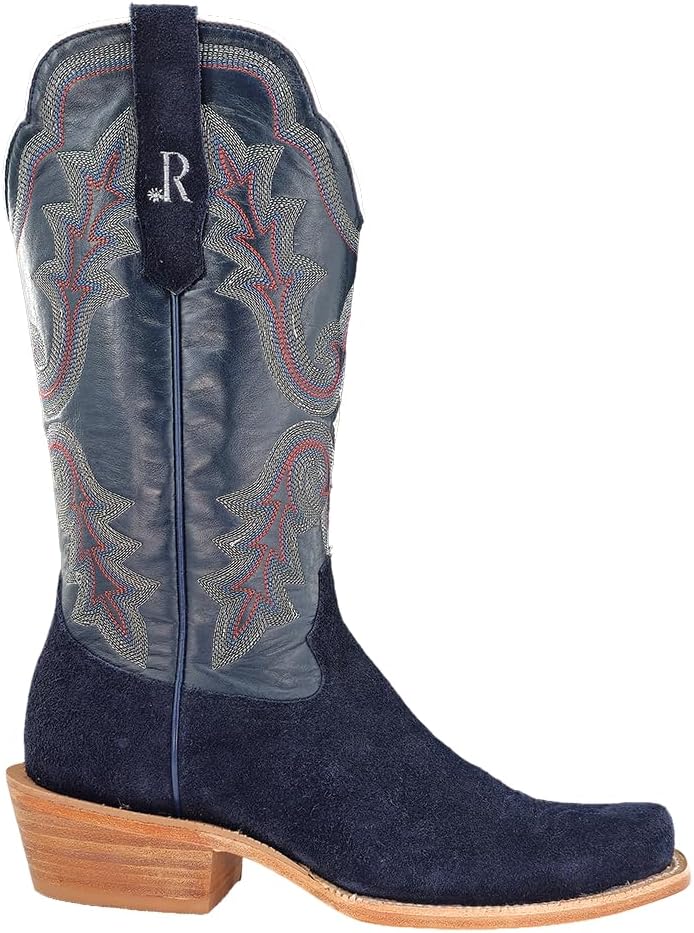R. Watson Men’s Arizona Tan Cowhide Roughout 13″ Western Boot – Premium Leather, 10-Row Stitch, Narrow Square Toe, RW8200-1