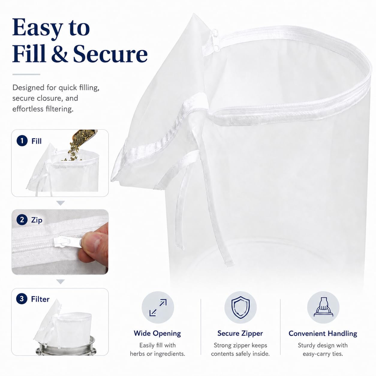 Reusable Filter Bag - 220 Micron for Gardening & More -5