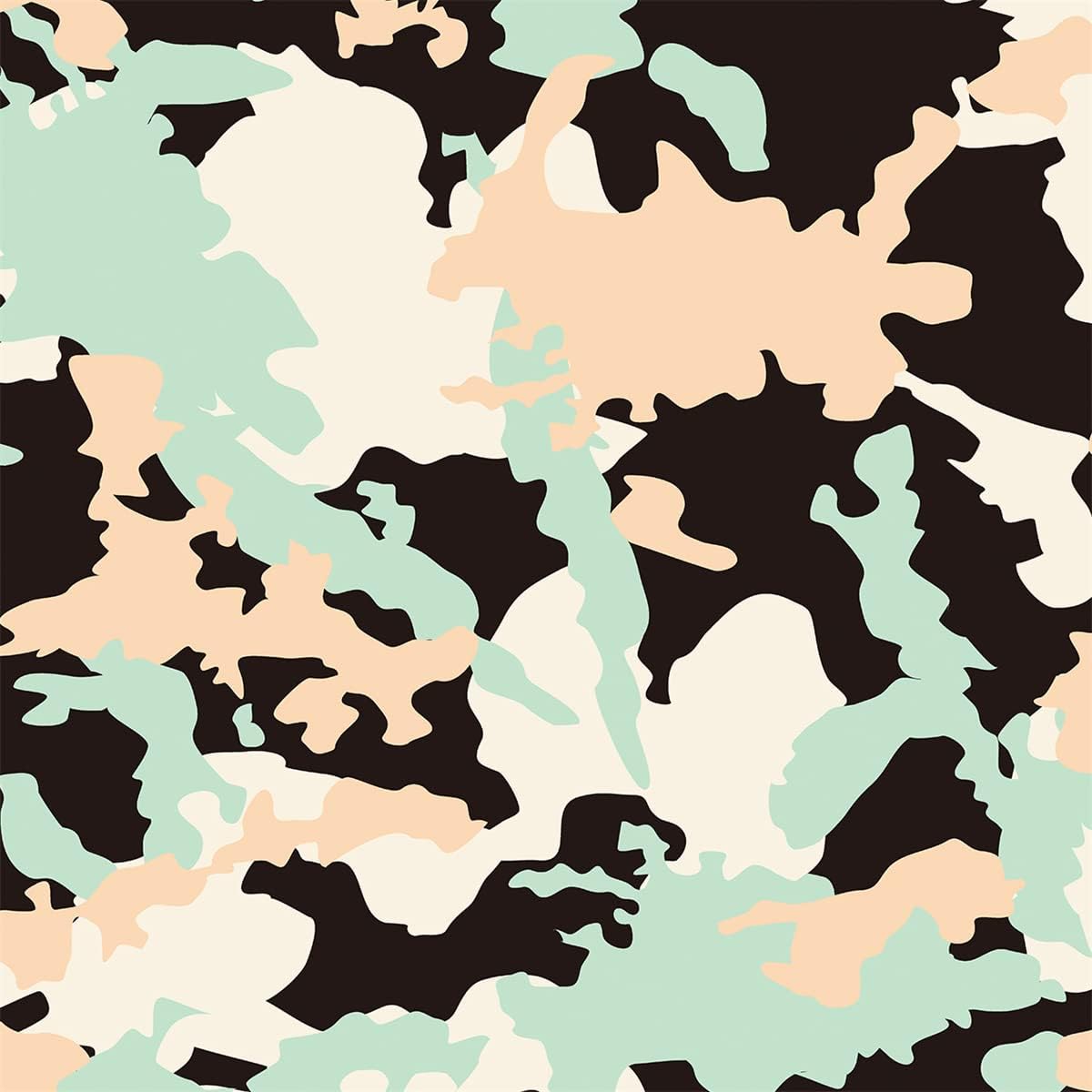 Queenbox 5x49ft Camo Peel and Stick Car Vinyl Wrap Sticker Air Release Bubble Free Decal Colorful DIY Film Sheet, 36