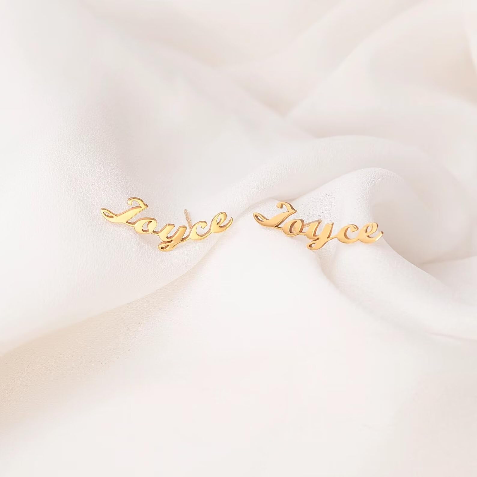 Pendientes personalizados de oro - Pendientes con nombre - Pendientes minimalistas - Joyería personalizada con tu nombre - Regalo de pendiente para ella