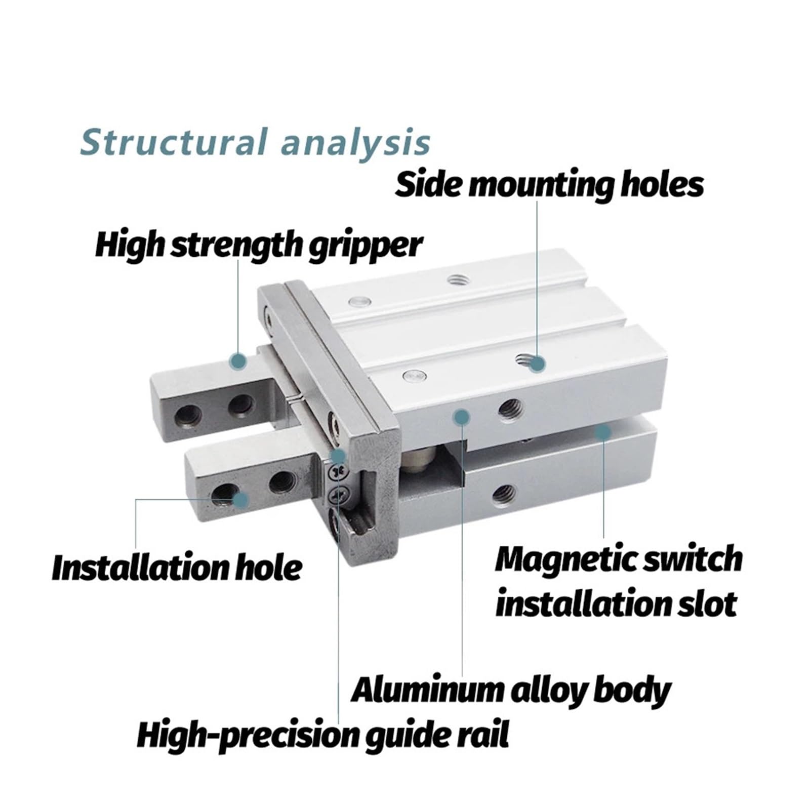 1 pinza de aire paralela MHZ2-10D MHZ2-16D MHZ2-20D | Dedo neumático serie MHZ2, soporte de doble efecto y simple efecto for sujeción de robots(MHZ2-25C)