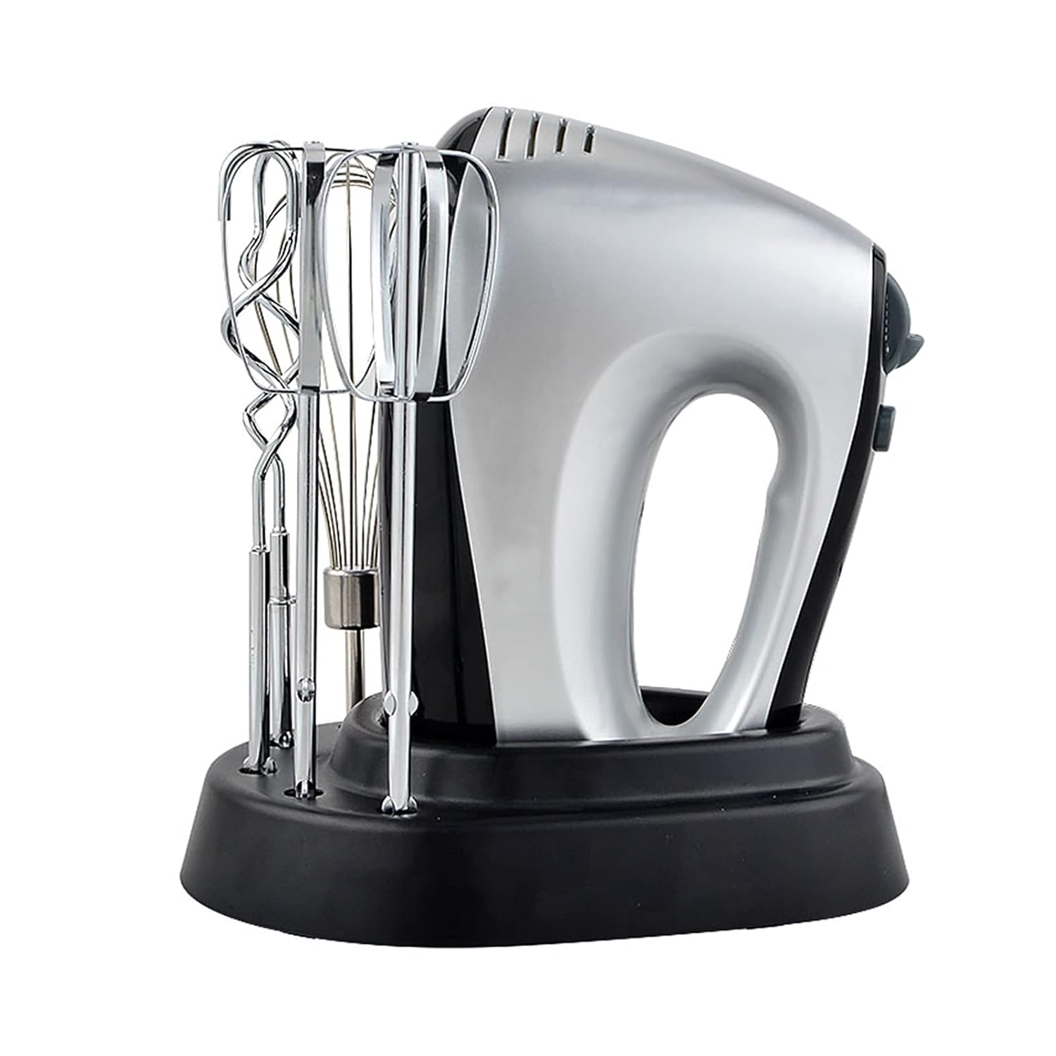 HHWKSJ Hand Mixer Electric 300W Power Kitchen Handheld Mixer with 5-Speed Storage Base 6 Stainless Steel Accessories for