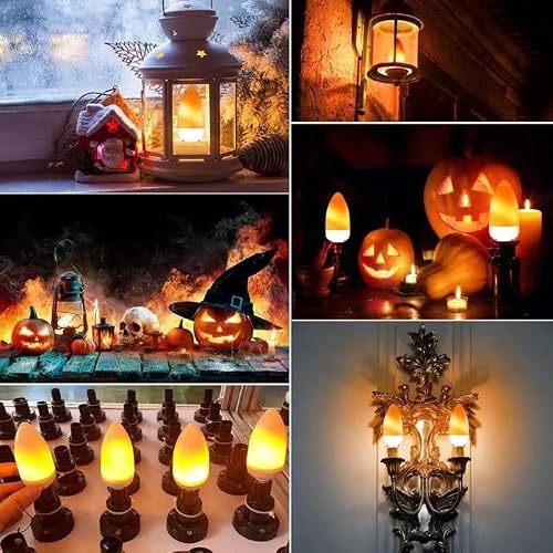 Baeyateda Led Flame Effect Light Bulb E26 Flickering Candle Light Bulbs Atmosphere Lamp For Home Gardens Wedding Party Halloween Christmas 2Pcs #TOP5