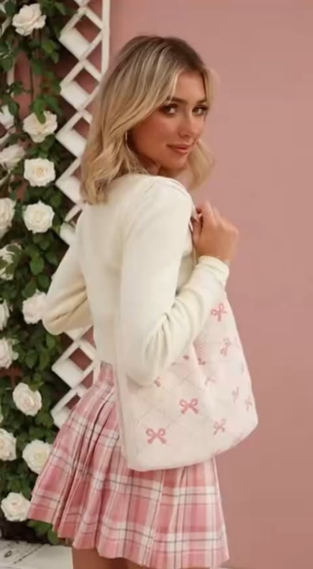 Bolso Hobo Rosa tipo Tote de Crochet para Mujer miniatura 7