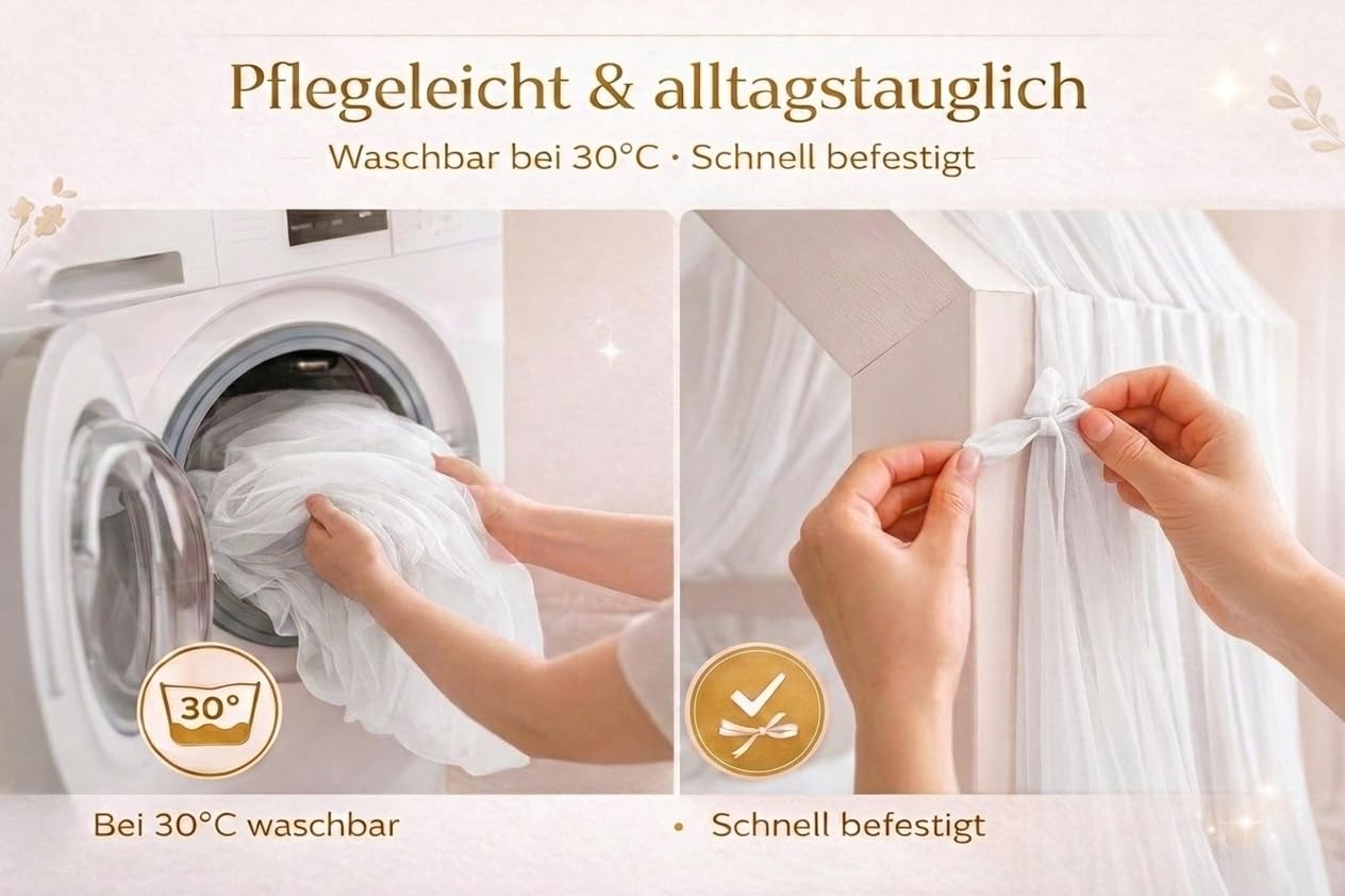 Baby Fancyroom Hausbett Himmel aus Tüll, Handgefertigt, Gekräuselt, Baldachin, Betthimmel für Kinderbett Kinderzimmer (Ecru, 380cm)