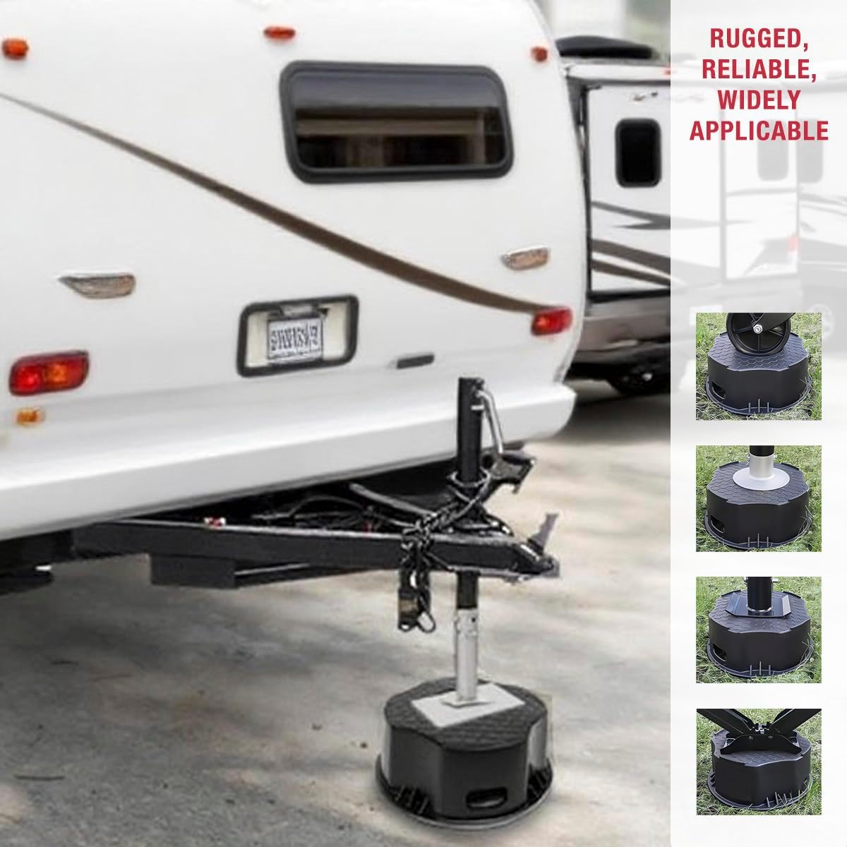Trailer Jack Block with Bag, Camper Stabilizer Blocks for Travel Trailer, RV Jack Block, Use for Any Tongue Jack, Post, Foot, 5th Wheels, Round or Square or Scissor Stabilizer, 4 Pack