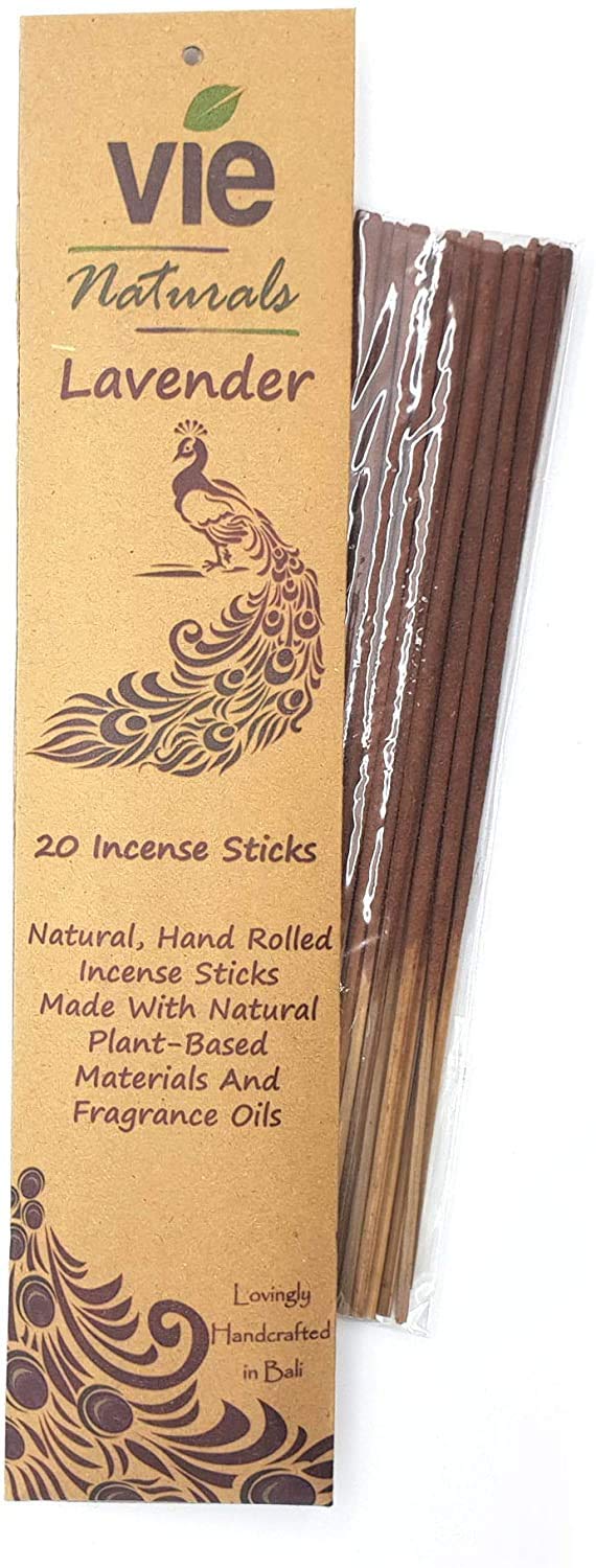 VIE Naturals Hand Rolled Incense, Pack of 20 Sticks, Lavender