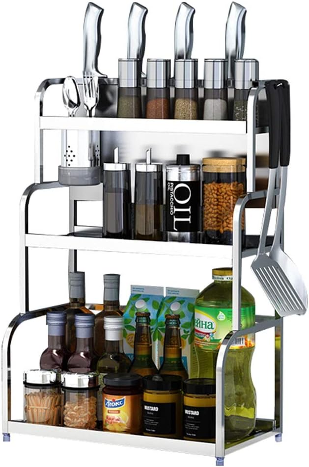 Kitchen shelf spice rack, 304 stainless steel, home floor