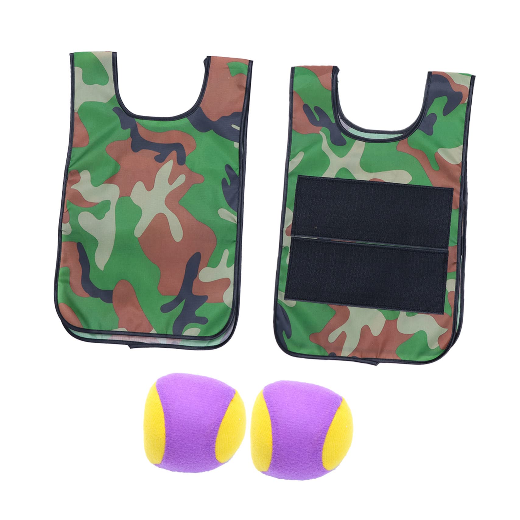 ERINGOGO 2 Sets Sticky Target Childrens Toys Children Interractive Games Catch Toss Game Vest Out Door Toys Sticky Ball Vests Kid Parent-Child Fabric Sticky Jersey Outdoor, 47X29CM, Camouflage