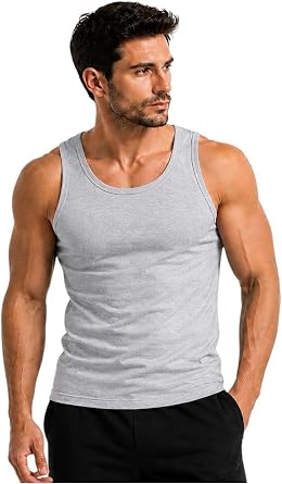 ITRAT Men's Cotton Vests Tank Tops Slim Fit Summer Top Breathable Sleeveless Shirt, Easy Fit Athletic Wear for Workout, Everyday Use and Training Activities Pack 1, White, XL