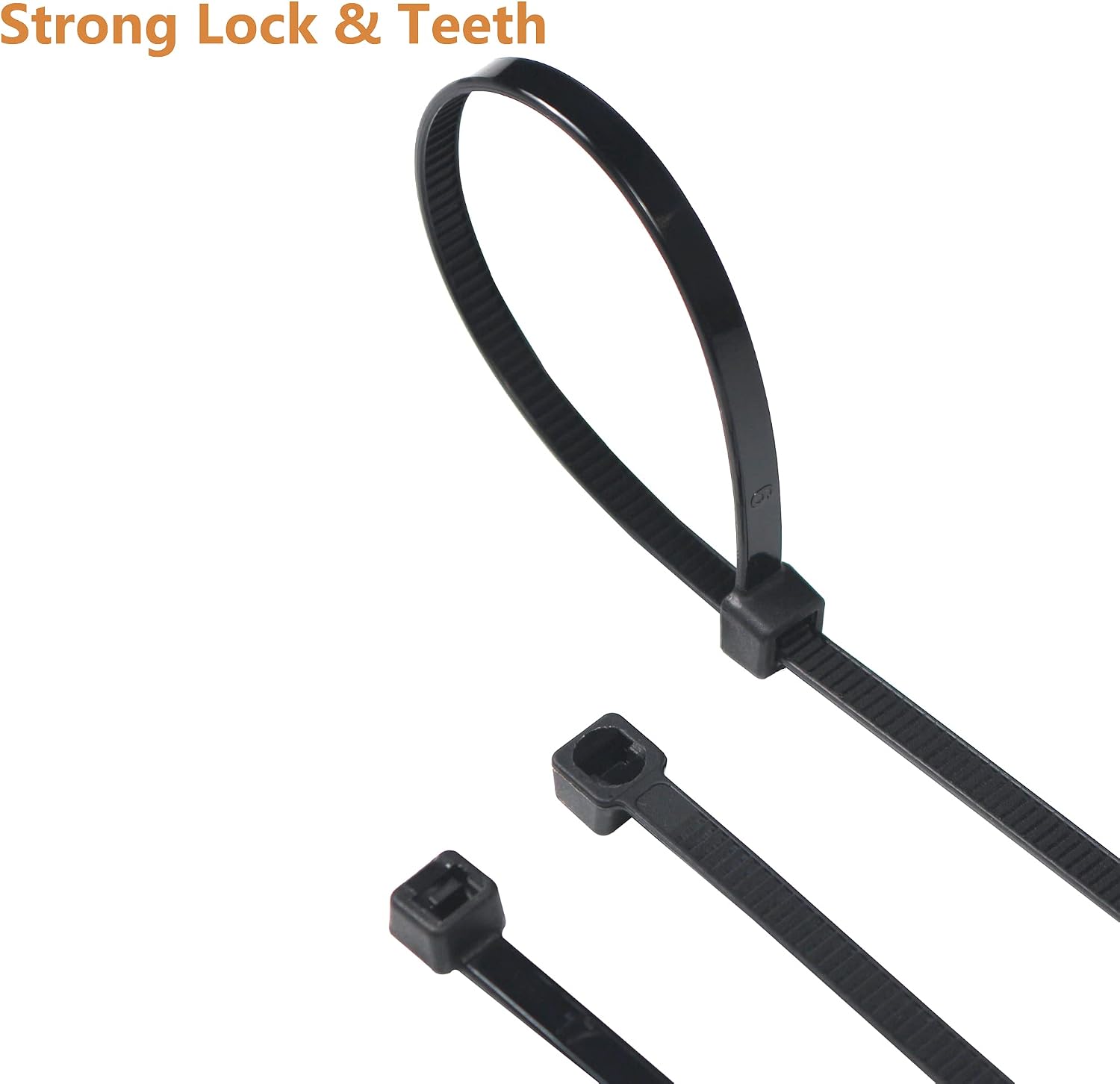 12 Inch Zip Ties 500 Packs, 12" UV Resistant Plastic Nylon Wire Ties 50 LB Tension Strength (Black, 500 PCS)