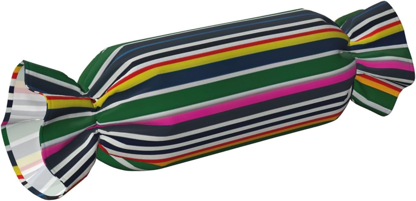 Colorful Stripes Print Candy Cylindrical Comfortable Pillow Throw Pillows Home Decor Easy Maintenance
