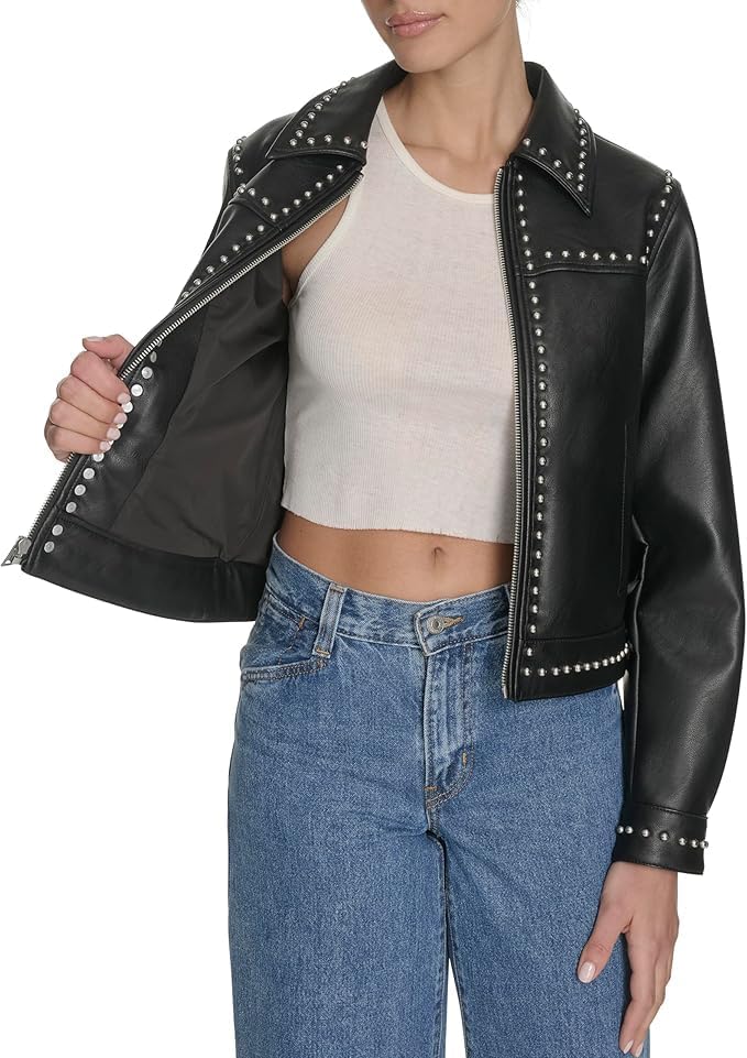 Levi's womens Faux Leather Studded Jacket - Image 6