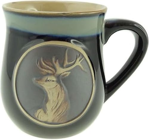 Miniatura 10 de Taza de cerámica escocesa para café o cerveza, 16.9 oz (16.9 fl oz) (Highland Cow - Azul)