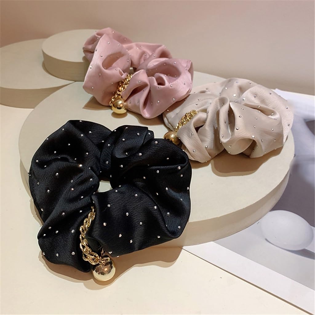 Retro Satin Hot Diamond Hair Circle Socialite Flower Headdress Rope