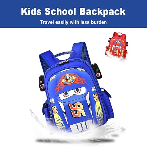 Miniatura 6 de Nzahdwu Mochila de coche Caroon para niños, mochila impermeable para niños, lindas mochilas para niños y niñas, Azul