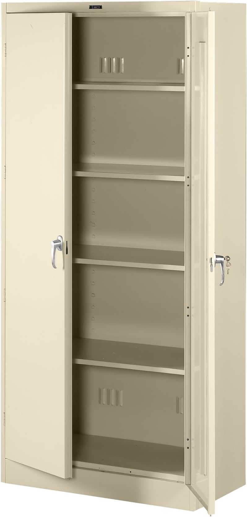 Tennsco 7824 Heavy Gauge Steel Deluxe Welded Storage Cabinet, 5 Shelves, 200 lbs Capacity per Shelf, 36" Width x 78" Height x 24" Depth, Putty