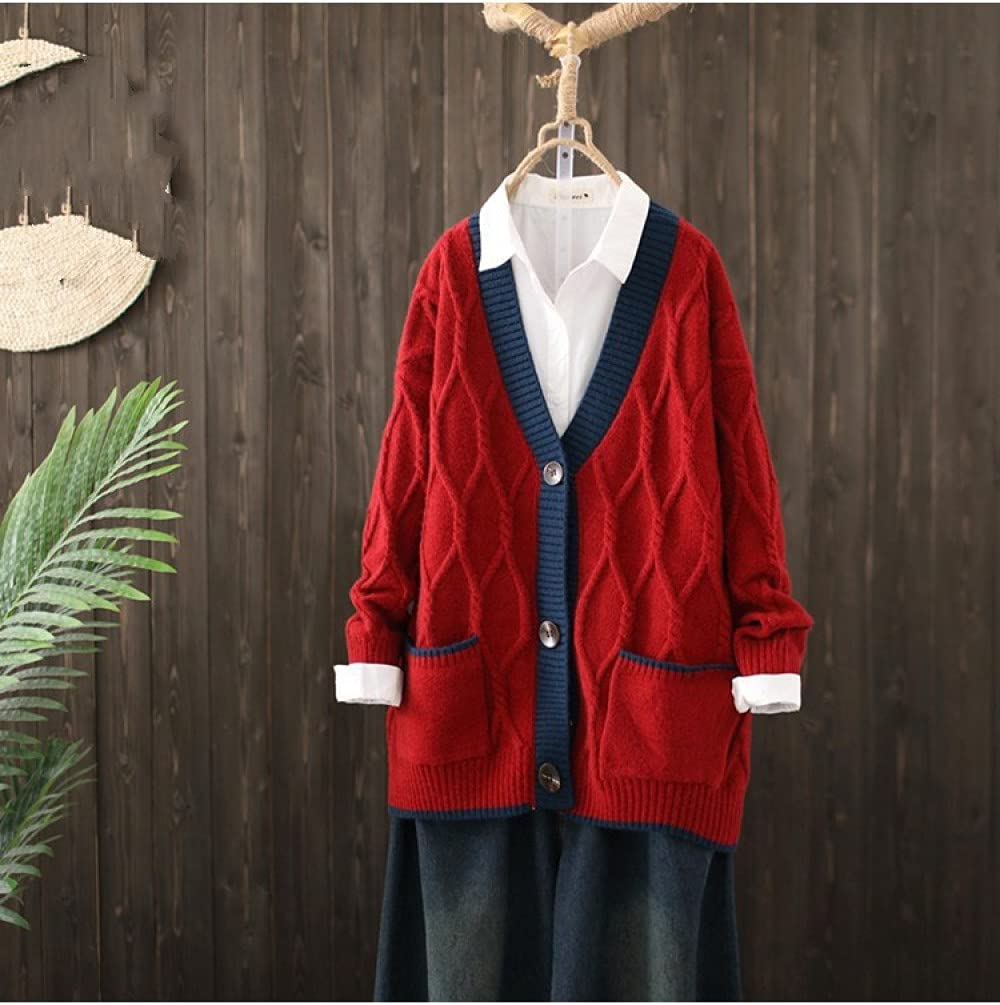 Strickjacke Damen,Damen Grobstrick Cardigan Mit Seitentaschen Lockere Ultraweiche Frontoffene Pullover Langarm Warme Oberbekleidung Jacke Mantel Mittellang