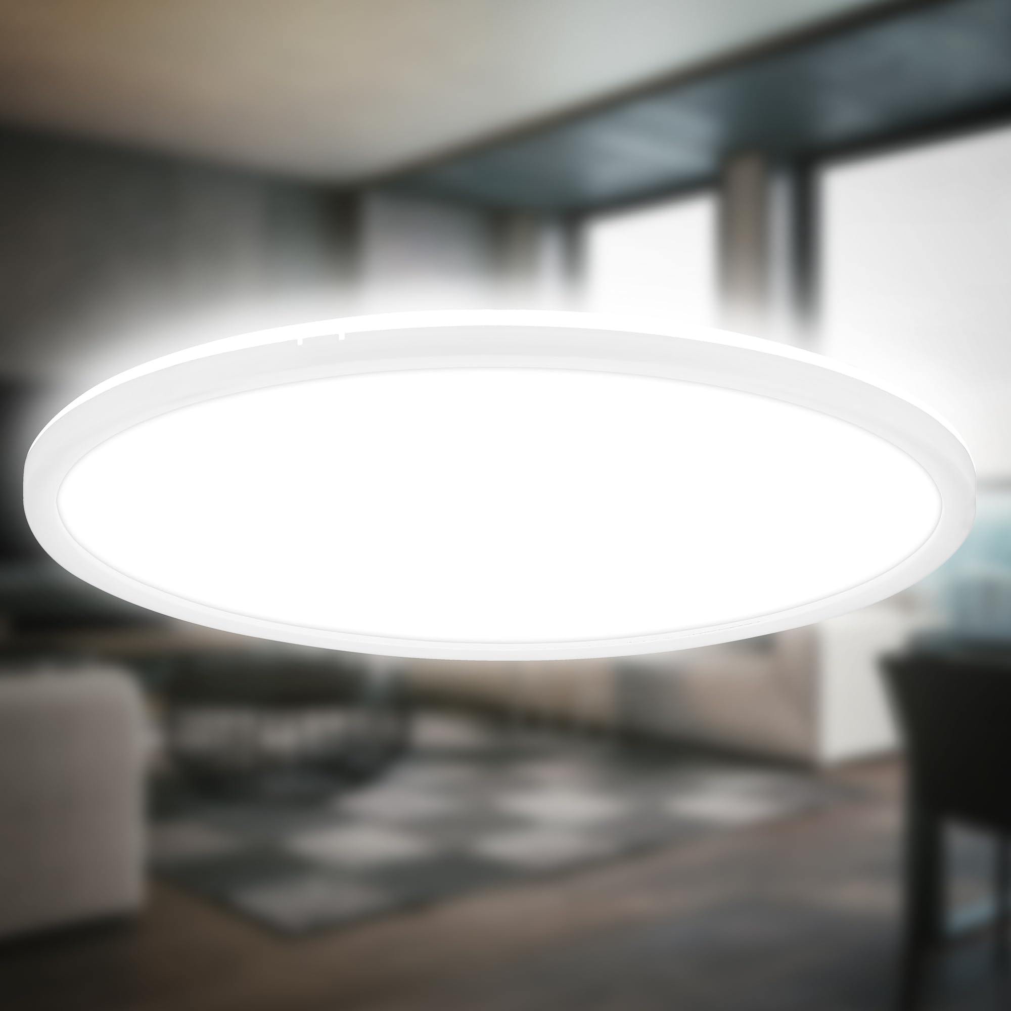 Lampe plafonnier de salon B.K.Licht plat 42cm pour ambiance cuisine chaleureuse