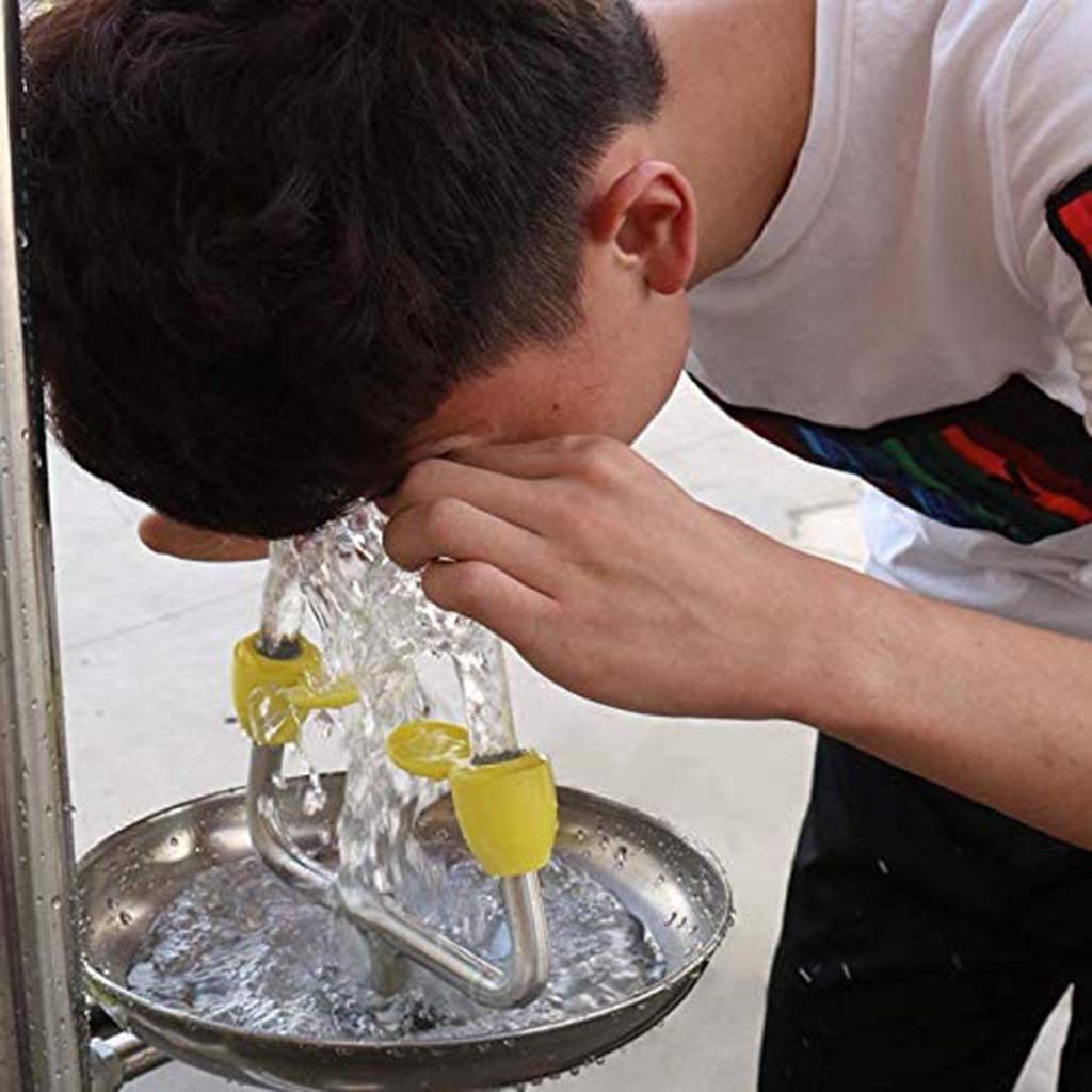 Station de Lavage oculaire combinée, avec Interrupteur Manuel et à pédale, Douche d'urgence, système de Lavage de sécurité en Acier Inoxydable,