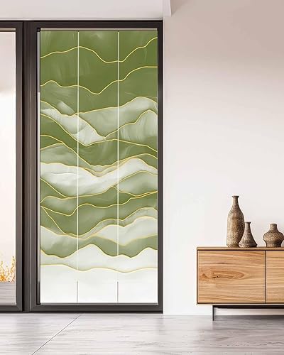 Window Privacy Film, Sage Green Ombre UV Sun Blocking Window Tint Film Heat Cont