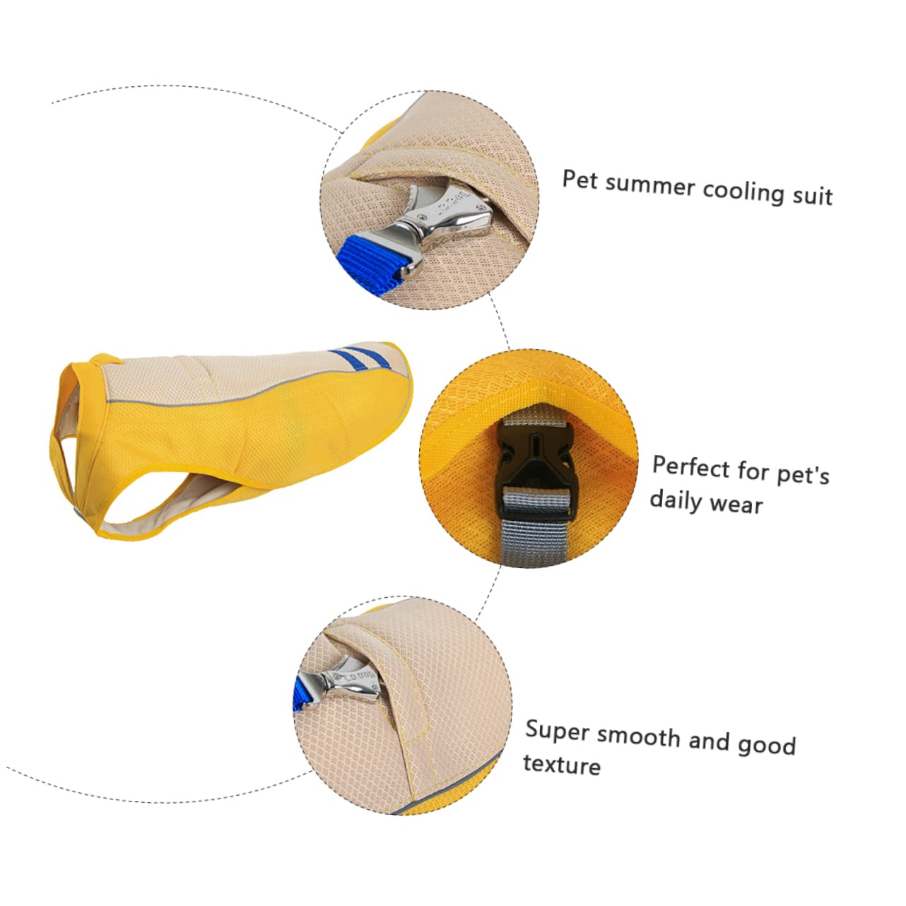 Gilet Rafraîchissant pour Animaux de Compagnie, Jaune XL en Polyester