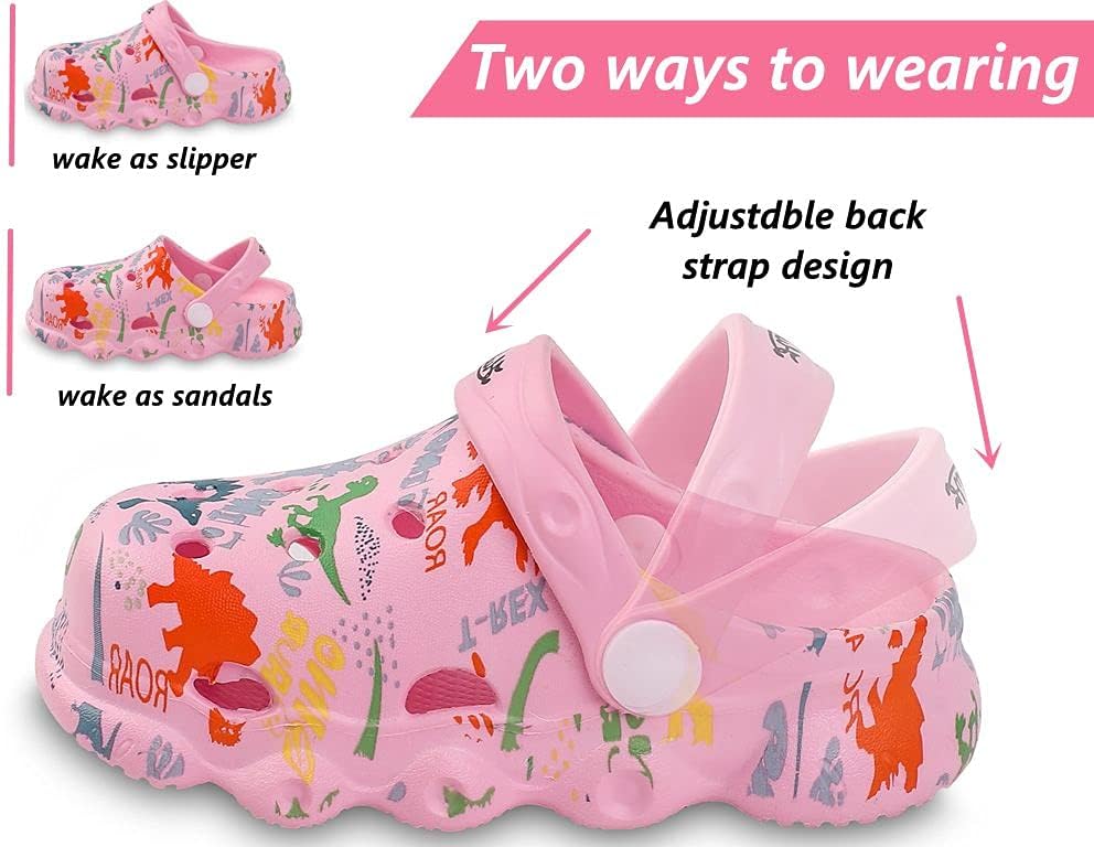 Kids Clogs Shoes Boys Girls Garden Slip On Shoes Toddler Clogs Children Slides Slippers Indoor Outdoor Beach Pool Shower Sandals 12-12.5 Little Kid Pink image 2 of 6 B08TZVF42Y