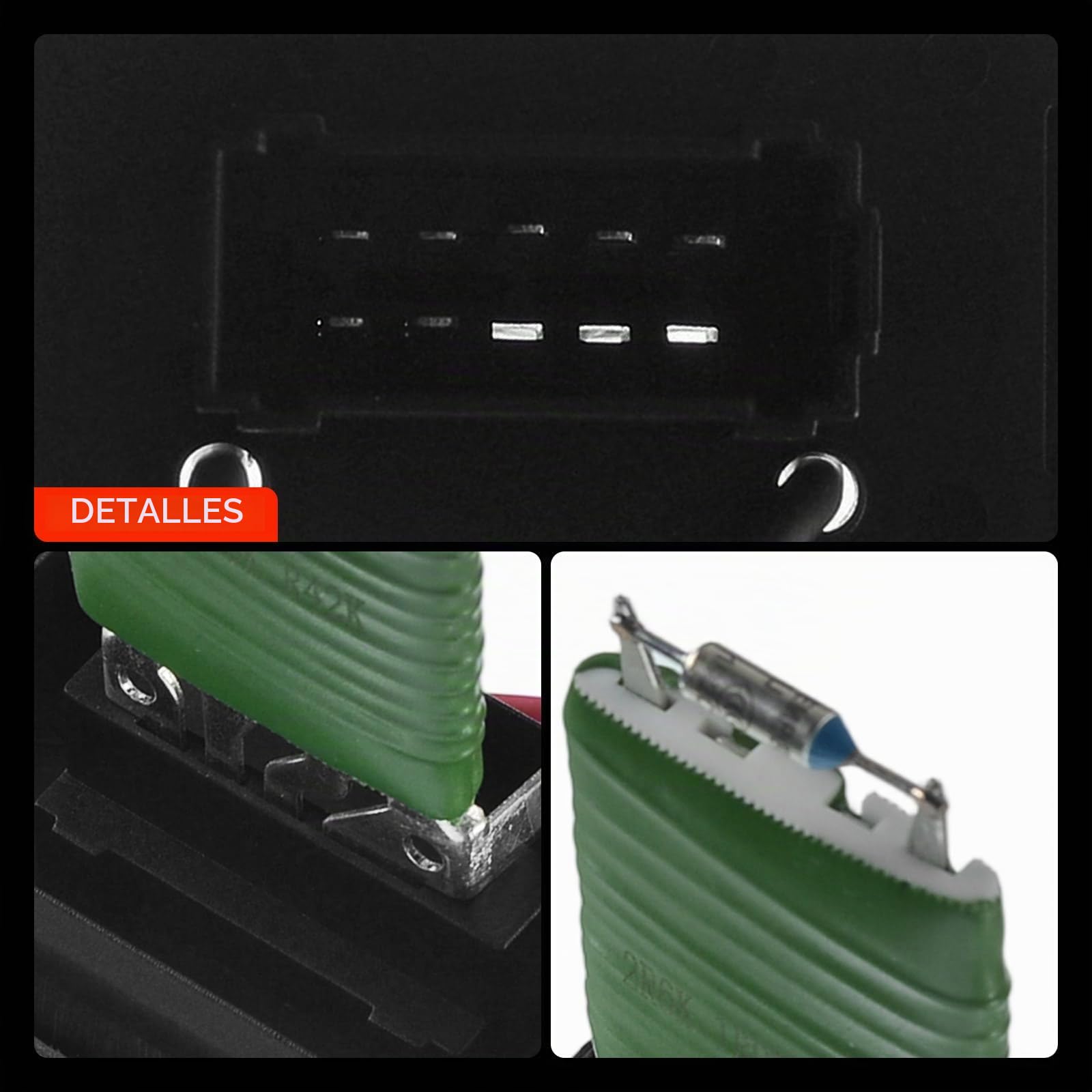 Frankberg Resistencia del calentador Regulador del soplador Compatible con Clio III BR0/1 CR0/1 Clio III Grandtour KR0/1 Modus/Grand Modus F/JP0 Replace# 7701209803