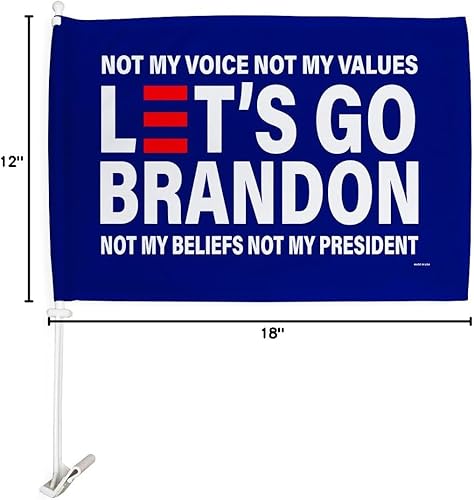 Miniatura 4 de Trump Flag Lets Go Brandon FJB - Bandera de automóvil para decoración de ventana de automóvil, clip de soporte, pequeño tapiz Pro Trump 2024 MAGA