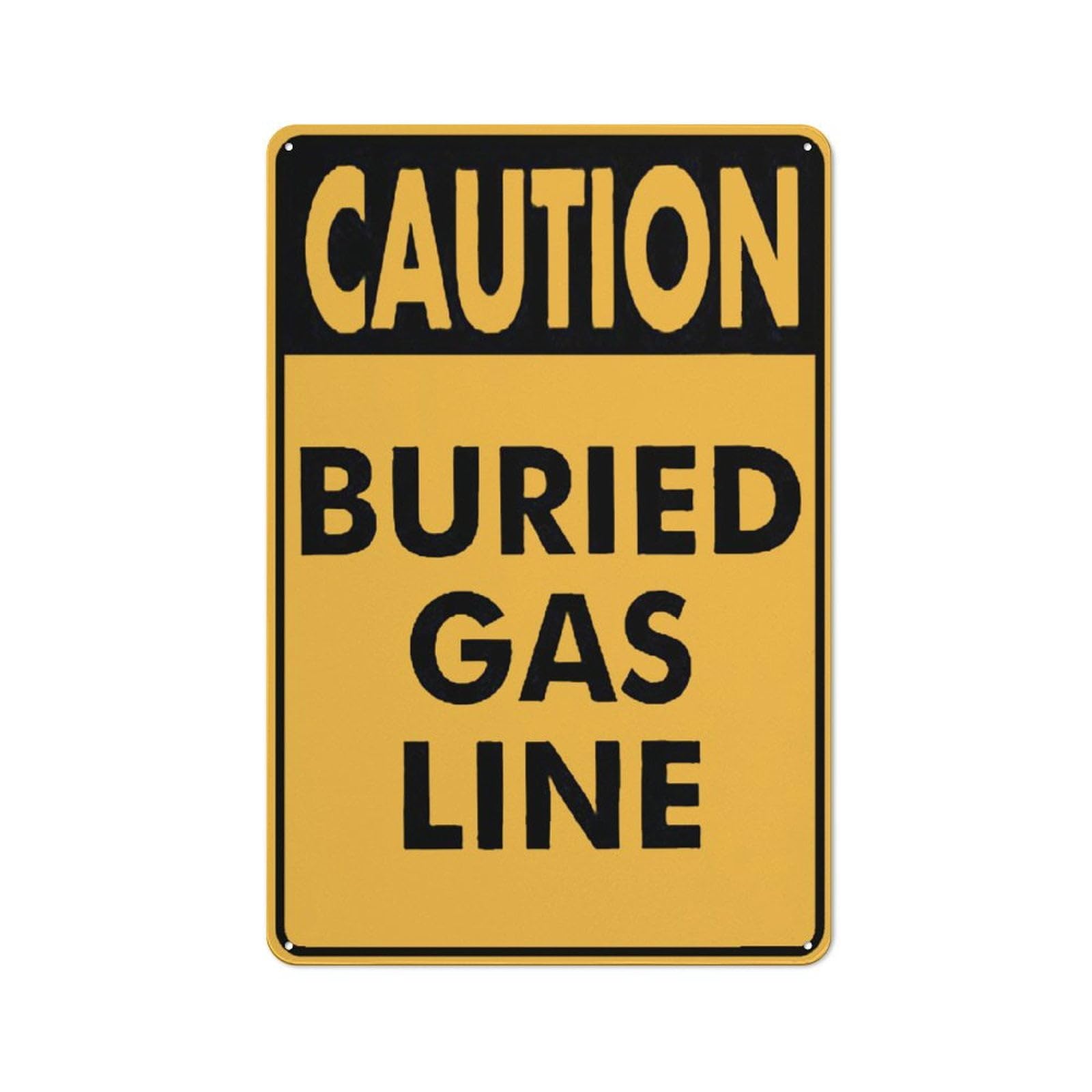 Peiyeety A02 Caution Buried Gas Line For House 12X16 Inches Yard Sign, Premium Aluminum, Sun-Proof, Rust-Free