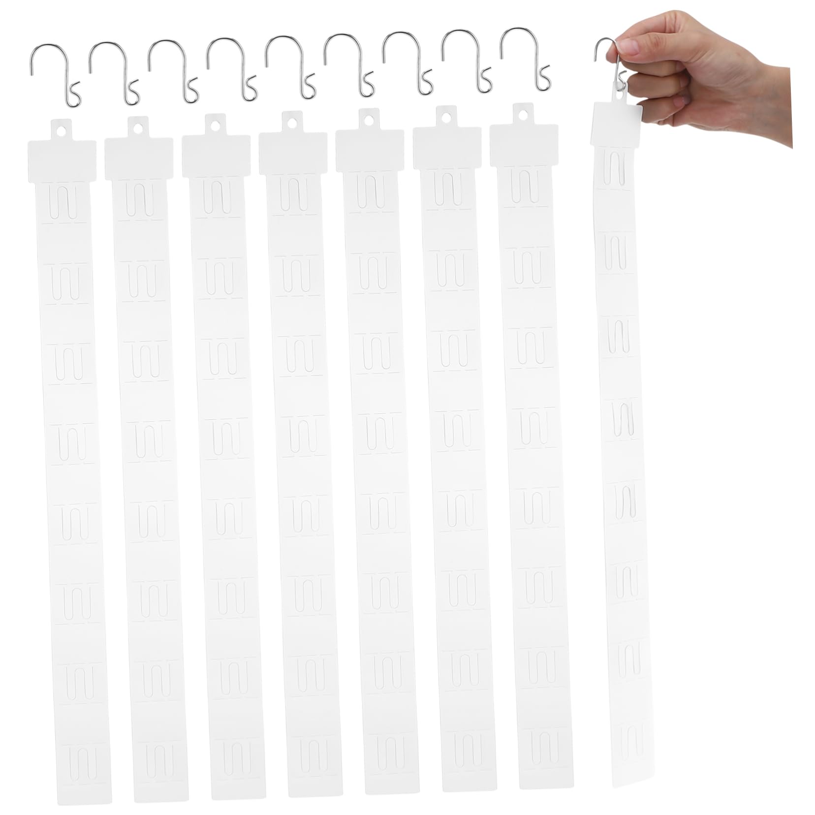 Alipis 20pcs Plastic Merchandise Strips with S Hooks Detachable Display Strips for Supermarket and Store Lightweight Easy to Use Hanging