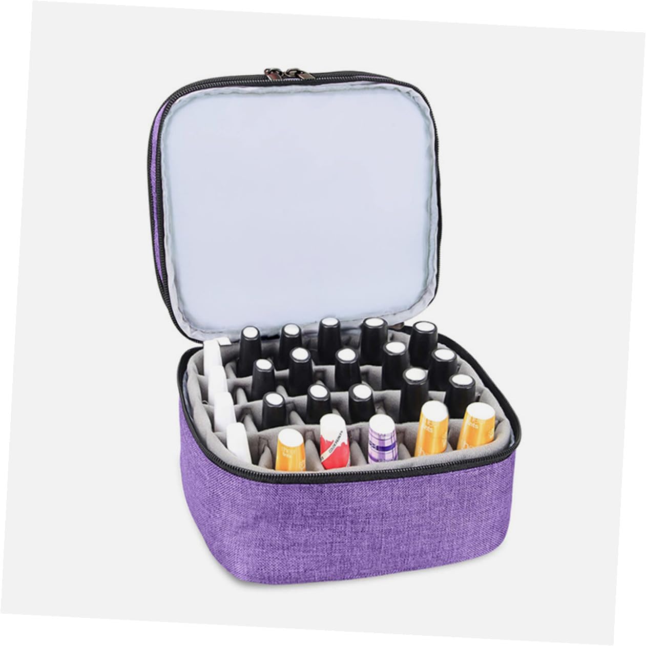 Gatuida Borsa Organizer per Smalti e Oli Essenziali Maniglia Custodia Portatile per Trasporto e Riporre Oggetti in Modo Razionale Base Rimovibile Coperchio Sicuro