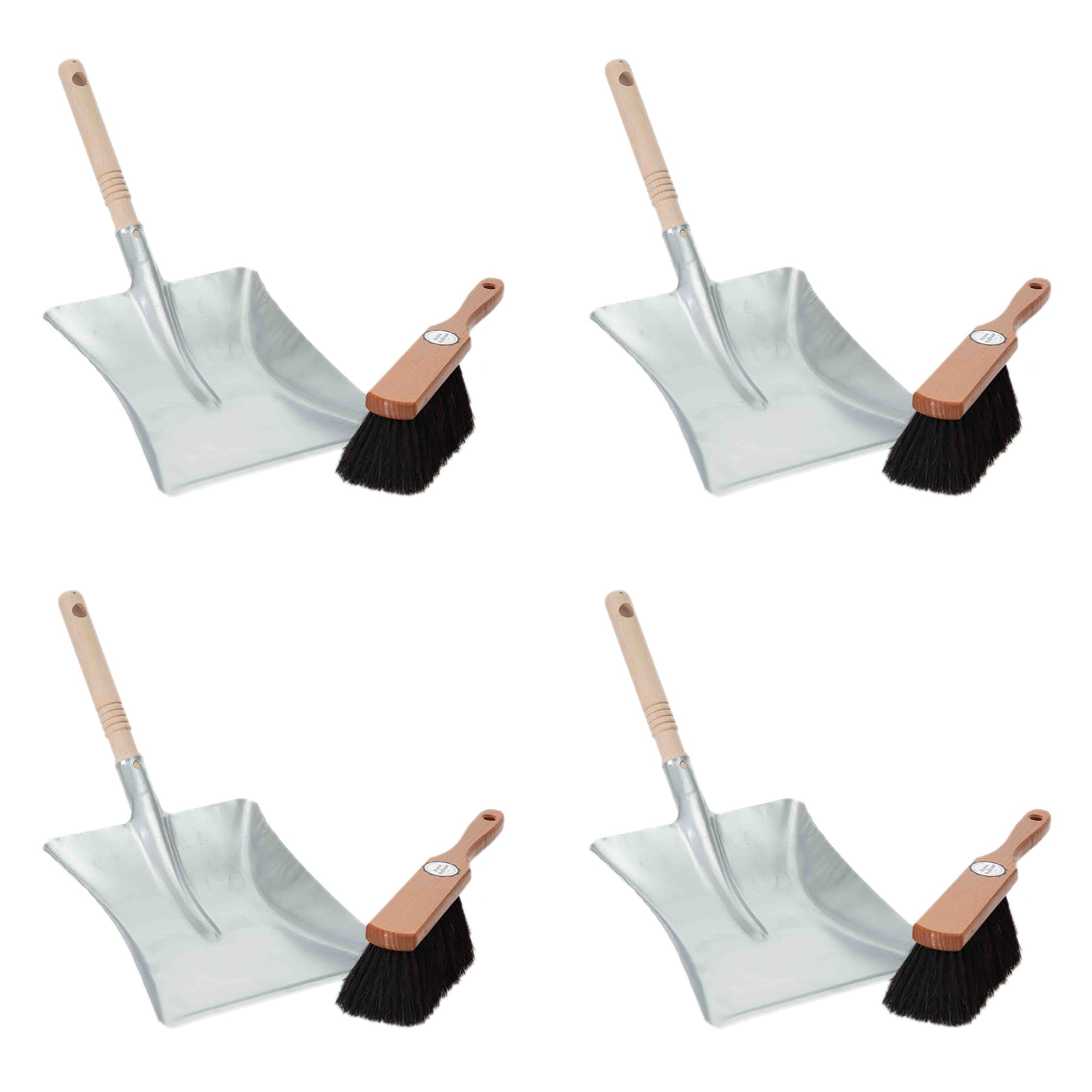 Novaliv Juego de 4 piezas de escoba y recogedor de pelo de crin, recogedor y recogedor de mano (cepillo de crin, 4)