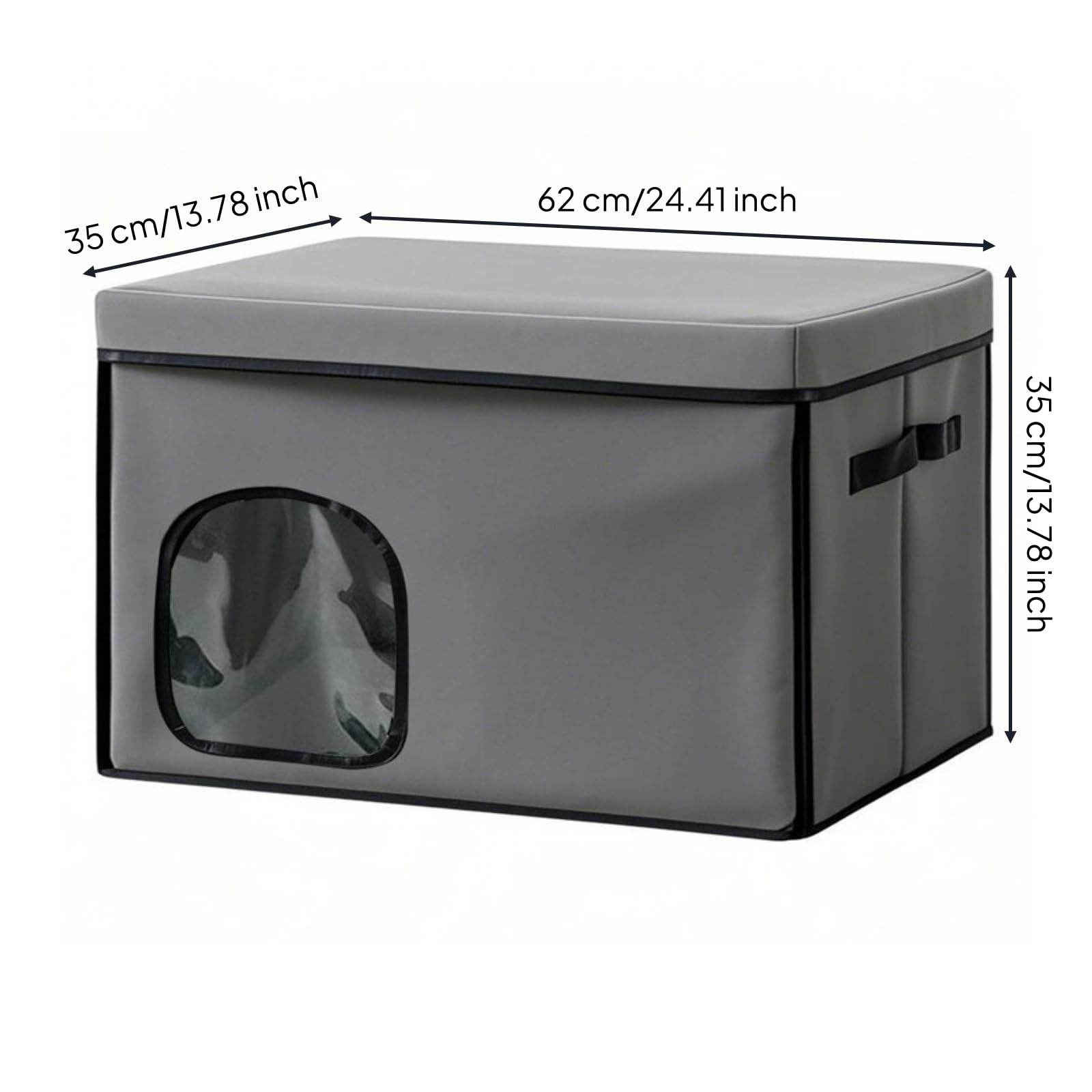 Maisonnette pour Chat Isole, Gris, Grand sans Support 62 35 35CM