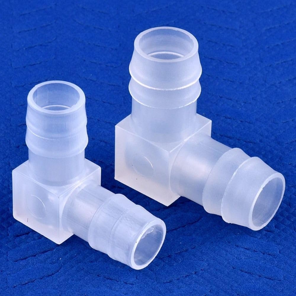 10Pcs 8mm Transparent Plastic Tank Hose Fittings,Durable 90 Degree Elbow Connectors for Garden Aquarium