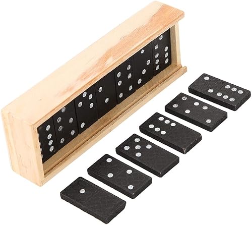 Miniatura 7 de Juego de dominó de madera de 28 piezas, juego de mesa de aprendizaje interesante, tarjetas de madera, juego de juguete educativo para niños pequeños