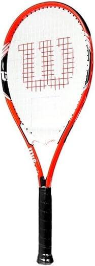 Wilson Federer Adult Recreational Tennis Racket - Grip Size 3 - 4 3/8", Red/White/Black
